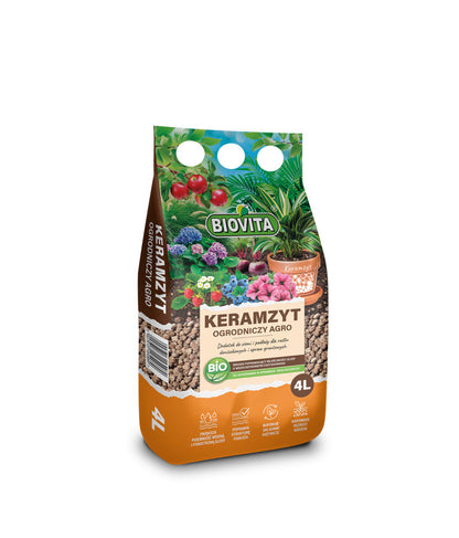 Blähton 4L - Tongranulat zur Drainage - Körnung 8-25 mm - Keramsit - Hydrokultursubstrat - für Zimmerpflanzen, Pflanzkästen, Kübel, Töpfe, Substrat, Pflanzen, Blumen