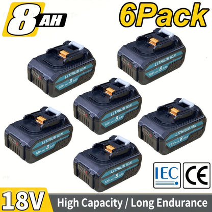 1/2/4/6/8er Pack 8,0Ah BL1850B Akku + 3A DC18RC Ladegerät für Makita 18V Akkus 14,4V-18V BL1850 BL1830 BL1860 BL1840  DC18RD DC18RC DC18SF DC18RCT DC18RF, nur Ladegerät oder nur Akku, nur Ladegerät