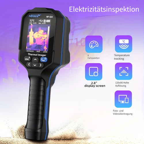 NOYAFA NF-524 High-Definition Wärmebildkamera - 120X90 Auflösung, fortgeschrittene Pipeline-Lecksuchung, hochpräzise Temperaturmessung, Nachtsicht und Industriequalität Reparaturwerkzeug - Ideal für Profis und Enthusiasten