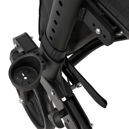 Rollator Vital Gehhilfe faltbar & leicht aus bis 130 kg Laufhilfe höhenverstellbar mit Sitz, Tasche & Regenschirmhalterung