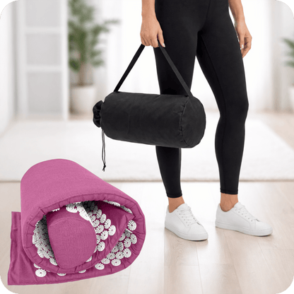 AKUPRESSURMATTE SET MIT KISSEN UND TASCHE, FAKIRMATTE 60 X 40 CM MIT DRUCKSPITZEN FÜR RÜCKEN UND NACKEN, MASSAGEMATTE ZUR ENTSPANNUNG, WELLNESSMATTE FÜR ZUHAUSE, KRUMAD
