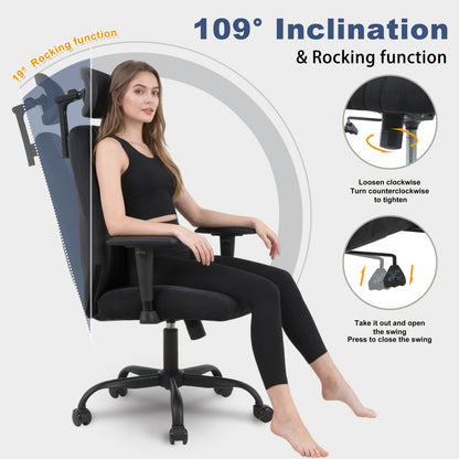 Symino Luxus Bürostuhl Ergonomischer Gaming Stuhl mit Schaukelfunktion und höhenverstellbarem Drehstuhl Gewichtskapazität: 150Kg Erhältlich in Natur- oder Kunstfell