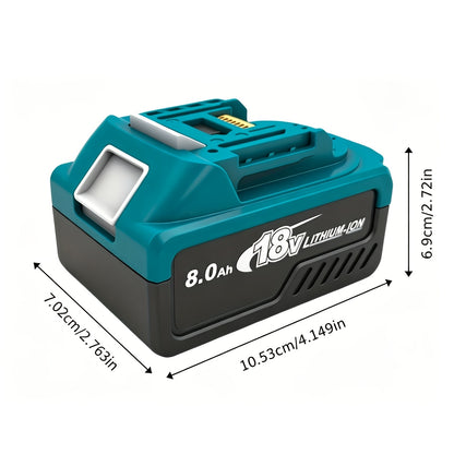 Nur Ladegerät/ 2x Akkus 8000mAh BL1860B mit Ladegerät für Makita 18V Akku-Ersatzakku BL1860 BL1850B BL1850 BL1840 BL1845 BL1835 BL1830 BL1815 LXT-400 mit Anzeige, Typ-C-Ladeanschlüsse, für kabelloses Makita-Werkzeug