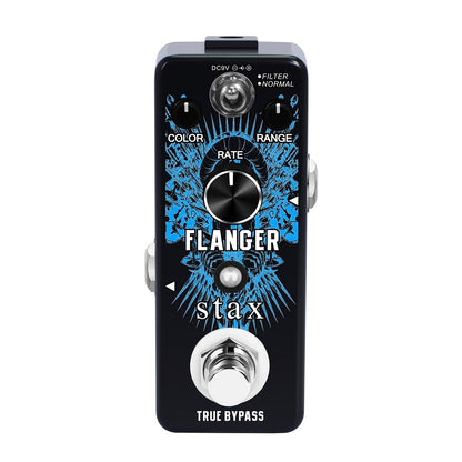 Flanger-Gitarreneffektpedal, klassisches Flanger-Gitarrenpedal, Vintage analoges Flanger-Effektpedal, klassisches Flanger-Gitarrenpedal, E-Gitarren-Effektpedal, True-Bypass, Hinweis: Netzteil nicht im Lieferumfang enthalten.