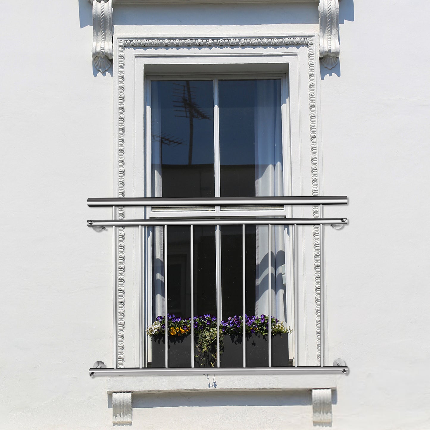 Französisches Balkon Edelstahl Geländer Balkon Geländer Terrassen Geländer Pflegeleichte Füllstangen Stab Geländer Balkon Gitter Balkon Brüstung