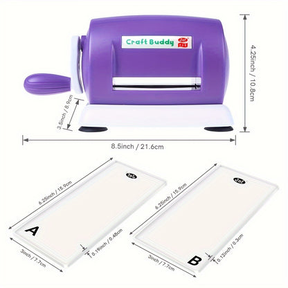 5 Farben Craft Buddy Scrapbook Stanz- und Prägemaschine/1 Set A&B Acryl Schneidepads für Scrapbooking Papier Bastelarbeiten Schneidemaschine Werkzeug - PE Material, Batterielos