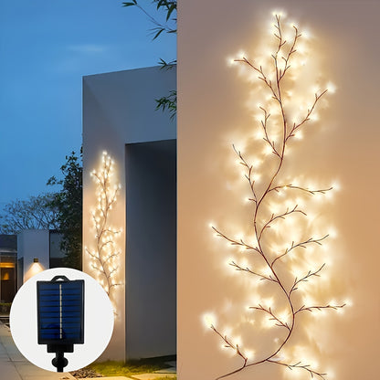 1 Stk. Solar-Weidenranken-Licht für Heimdekoration, flexible beleuchtete Zweige für Innen- und Außenwandverzierungen, mit 1,8 m/5,9 ft LED-Leuchten, geeignet für ästhetische Schlafzimmer- und Wohnzimmerdekoration (inklusive Batterie)