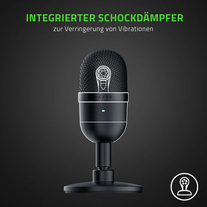 Originale Razer Seiren Mini - USB Kondensator-Mikrofon für Streaming (Kompakt mit Supernieren-Richtcharakteristik, neigbarer Ständer, Integrierter Schockdämpfer) Schwarz
