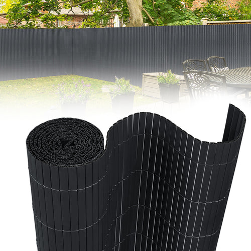 Gartendekor-Zaun PVC-Sichtschutz W-förmiger Sichtschutzzaun Balkon-Sichtschutz mit Kabelbinder Anthrazit 80-200 cm Höhe geeignet für Garten  Hof