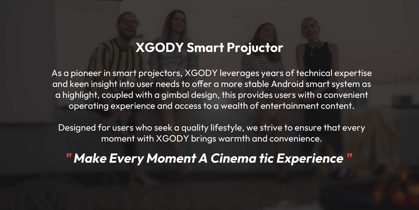 XGODY Tragbarer Projektor, mit Android 11, Dual Wifi6, 260ANSI Helligkeit, Lokale 1280X720P HD, 4K Unterstützung, Geräuscharm, Einhandbedienung, Flexibler 180° Projektionswinkel, Heimkino Mini Projektor