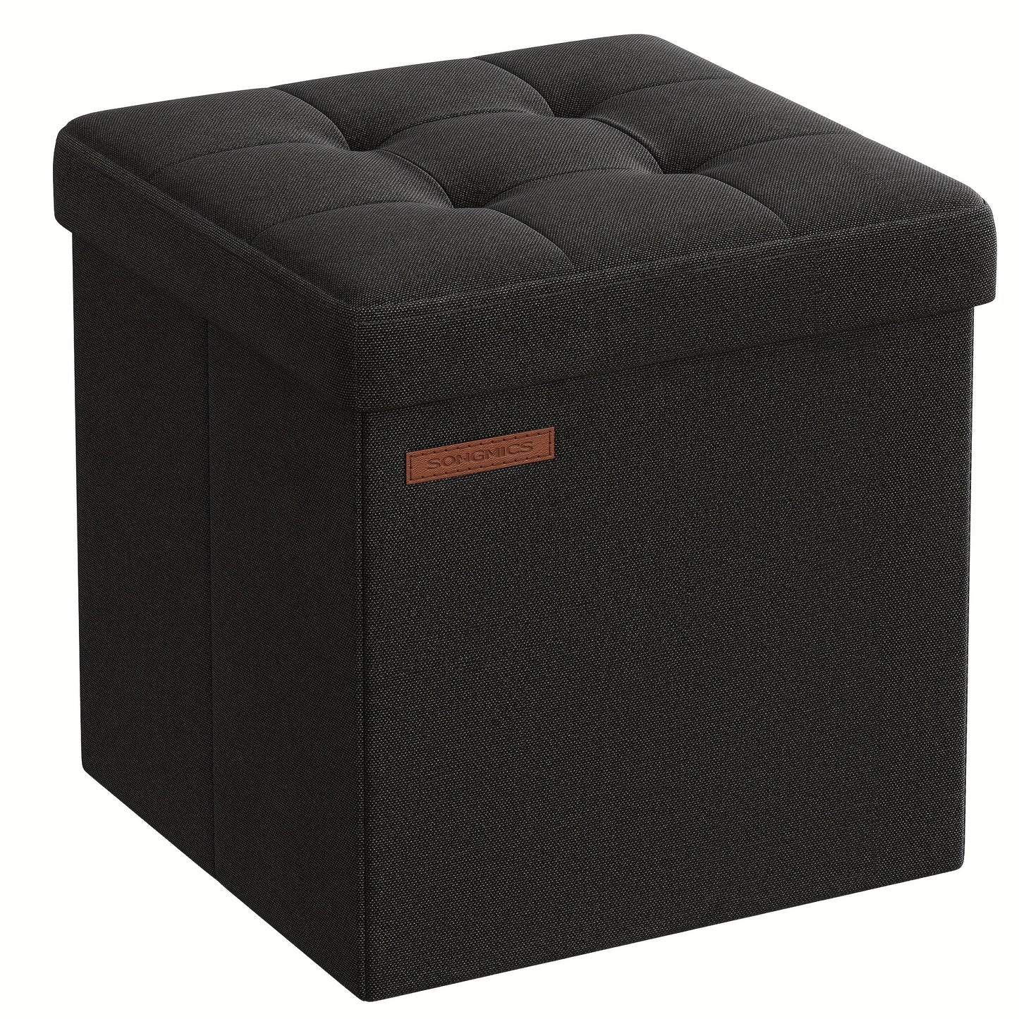 SONGMICS Hocker mit Stauraum, kleine Klapphockerbank, 30 x 30 cm Fußhocker, Aufbewahrungsbox, belastbar bis 130 kg, für Wohnzimmer Schlafzimmer Studentenwohnheim
