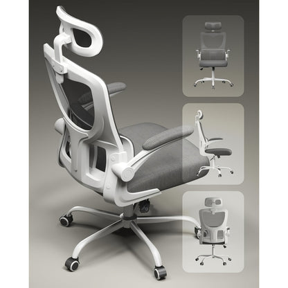 Ergonomischer Bürostuhl mit verstellbarer Kopfstütze und geneigtem Rücken - Höhenverstellbar, belastbar bis 150 kg - Ideal für Büros, Spielzimmer, Lernräume