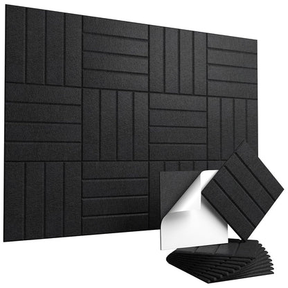 12 Schalldämmplatten, 150 kg/m³ Schalldämmplatten, 30x30 cm selbstklebendes Design für Wände, Decken, Türen  Fenster