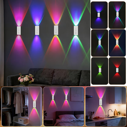 2/4 Stück Magnetische LED Bewegungsmelder Wandleuchte, Dimmbar 8 Farben, RGB Warmes Orange Leuchten, Geeignet für Deko Schlafzimmer, Wohnzimmer, Küchen, Bars, Treppen, Spielzimmer, Korridore und Partys, Korridor- USB/Batteriebetrieben, Nachtlicht Dekorati