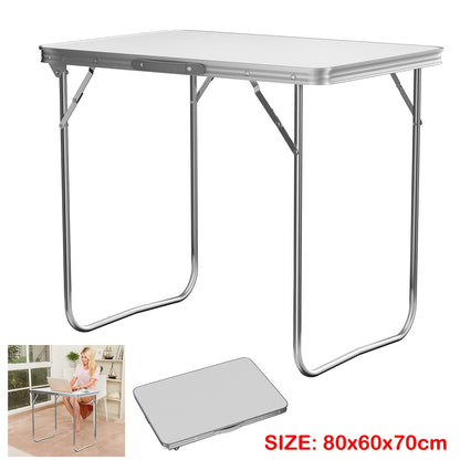 Klapptisch für Innen, Außen, Garten, Strand, Picknick, Camping, Angeln, Essen, Catering, Aluminiumrahmen, tragbar und leicht, Tragegriff-Design, verschiedene Stile und mehrere Höhen zur Auswahl