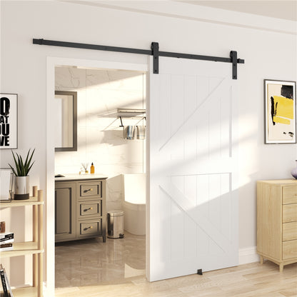 Costoffs 183cm/200cm/244cm/366cm Schiebetürsystem Set Laufschienen für Schiebetür Schiebetürbeschlag Hängeschiene Zubehörteil