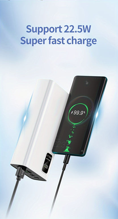 50000mAh Powerbank mit großem Speicher, LED-Power-Display, Typ-C-Schnellladung, USB/Micro-Schnittstelle, Super-Schnelllade-Powerbank, geeignet zum Aufladen von Handys aller Marken, abnehmbare Notfall-Akku-Powerbank für Outdoor-Aktivitäten, Geschenk