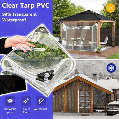 Transparenter, staubdichter  wasserdichter Stoff im europäischen Stil, ausgewähltes PVC-Material, geruchlos  sicher für den Heimgebrauch, hervorragende staubdichte Leistung zum Schutz von Terrassenmöbeln,  hat auch eine gute wasserdichte Funktion, um der