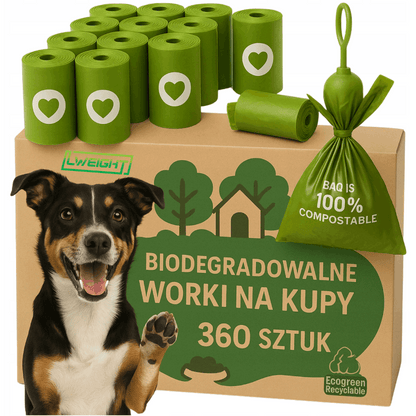 Verstärkte Hundekotbeutel mit Pfotenabdruck – Nicht Auslaufsicher und Geruchlos, Polyethylen, Ideal zum Reinigen von Hundekot | Lustiges Design | Anti-Leck-Material, Hundekotbeutel