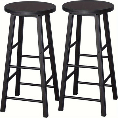 2er-Set Barhocker/ Bistrohocker/ Robuster Stahlrahmen/ MDF-Sitzfläche