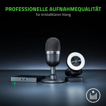 Originale Razer Seiren Mini - USB Kondensator-Mikrofon für Streaming (Kompakt mit Supernieren-Richtcharakteristik, neigbarer Ständer, Integrierter Schockdämpfer) Schwarz
