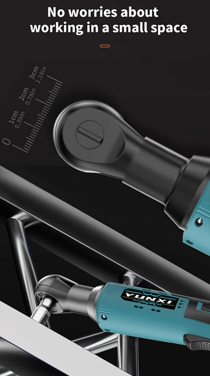 Akku-Schraubenschlüssel-Set mit Winkelschlüssel – Ideal für Autoreparaturen, Hausrenovierung, Mutternentfernung – Tragbares Elektrowerkzeug für Automotive – Perfektes Geschenk für Männer (-Betrieb)
