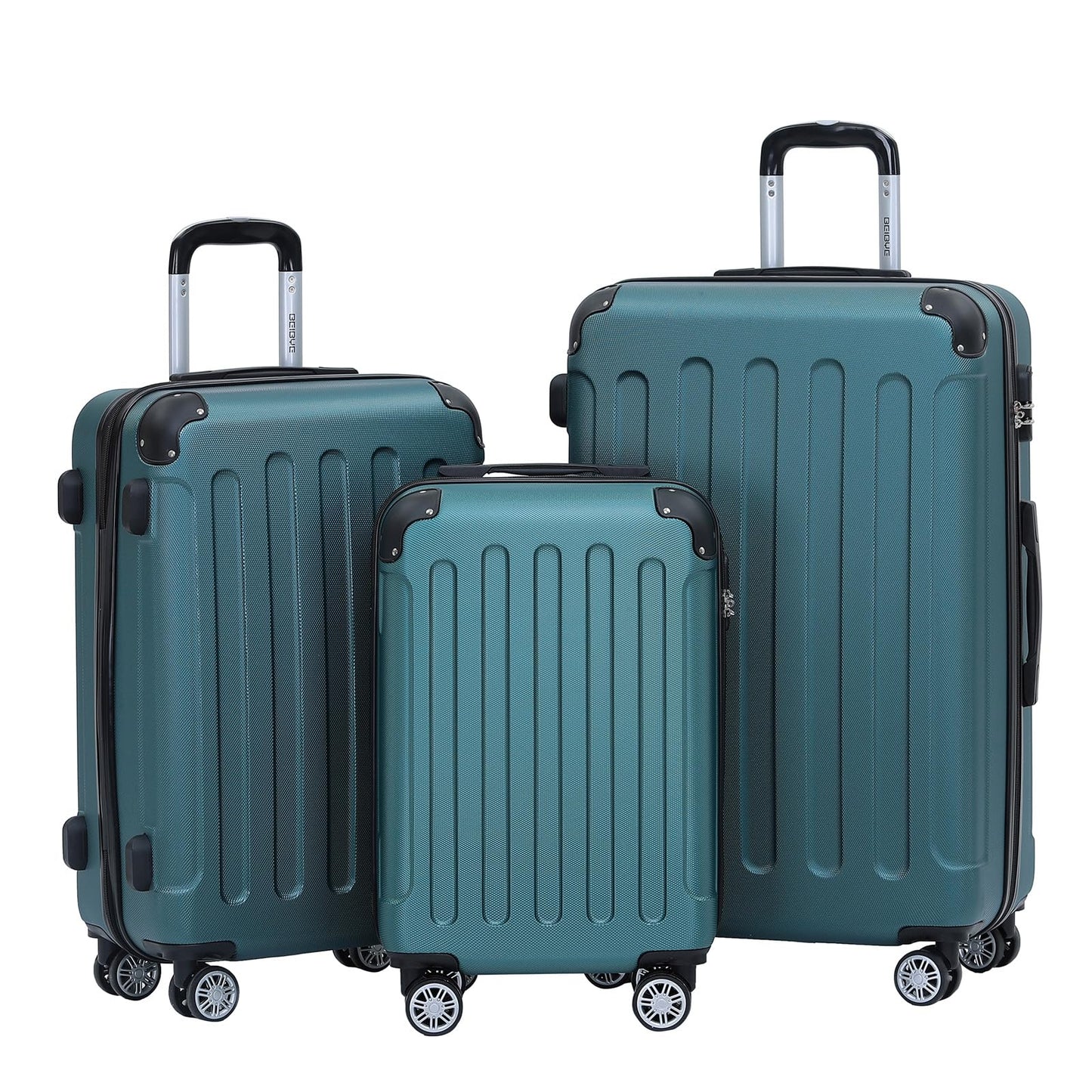 BEIBYE 2045 Zwillingsrollen 3tlg. Reisekoffer Koffer Kofferset Trolleys Hartschale in 20 Farben