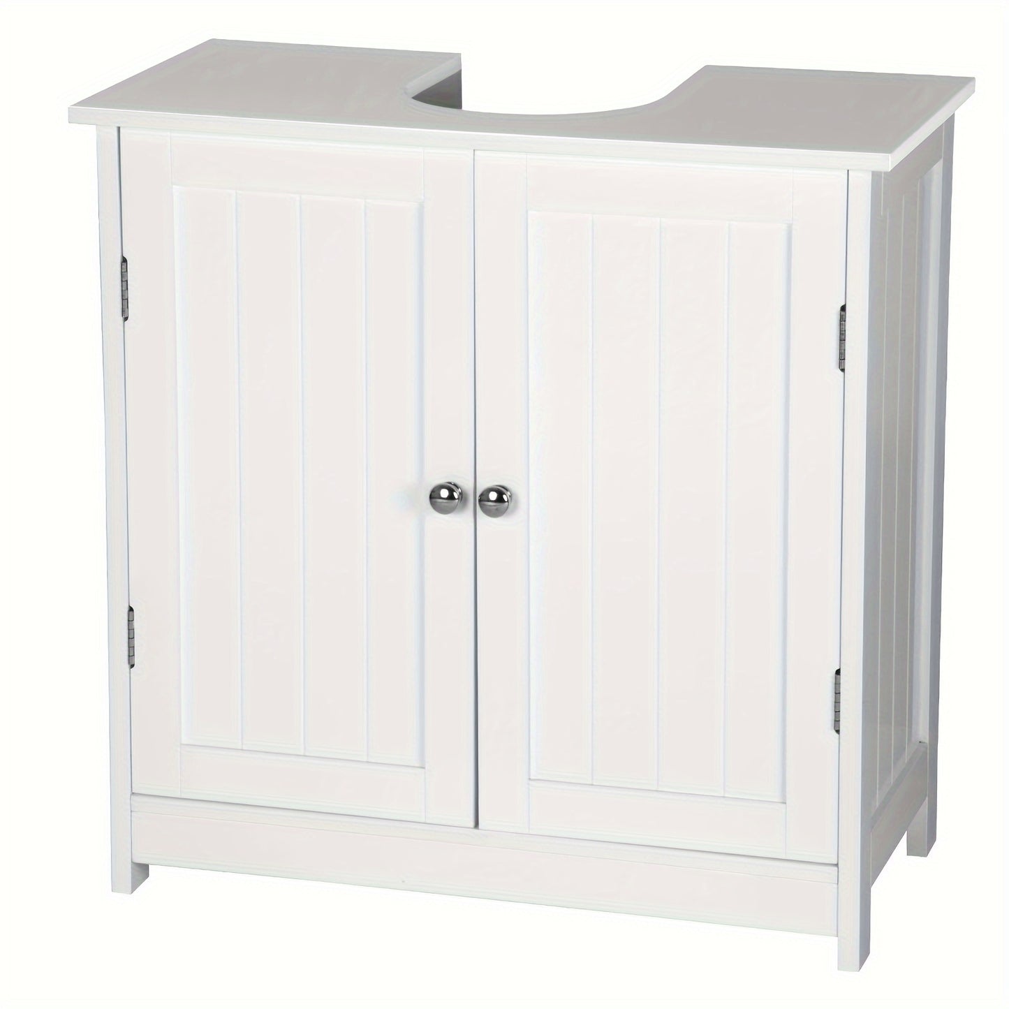 1 Stück Waschtischschrank, Doppelte Tür Badezimmer Schrank, Weißer MDF Waschbecken-Schrank 60 x 60 x 30 cm, Landhausstil