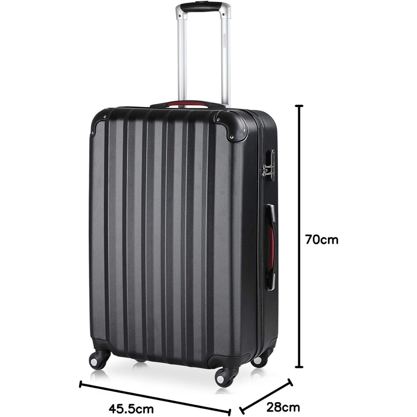 Monzana® Koffer Handgepäck ABS HardCase Gehäuse gummierte Rollen Teleskopgriff Zahlenschloss Reisekoffer Hartschalenkoffer Trolley XL