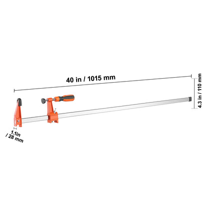 VEVOR Holzwerkzeuge, 2er-Pack 36"-Zange/Verbreiter, Schnellwechsel-F-Zange mit 600 lbs Belastungsgrenze, 2,5" Schlundtiefen, Gusseisen und Kohlenstoffstahl, Holzklammern für Holzbearbeitung und Metallbearbeitung