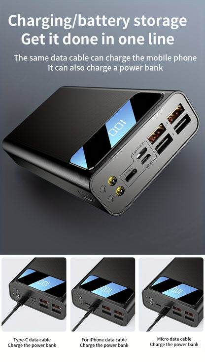 Powerbank mit 50000mAh großer Kapazität  Schnellladung, LED-Stromanzeige, bidirektionales Typ-C-Schnellladen, fünf Ausgänge, zwei Eingänge, geeignet zum Laden von iPhone, Android-Elektronikgeräten, tragbarer Notstrom-Akku für den Außenbereich