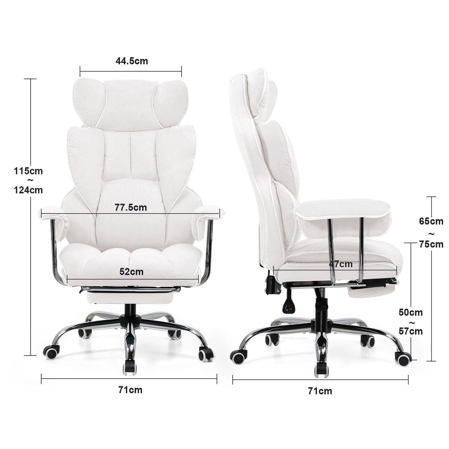 Gaming Stuhl, Gamer Stuhl, Ergonomischer Bürostuhl mit Fußstütze, Stoffoberfläche, Federsitzkissen, Gaming Chair Gepolstert, Gaming Sessel 150kg Belastbarkeit