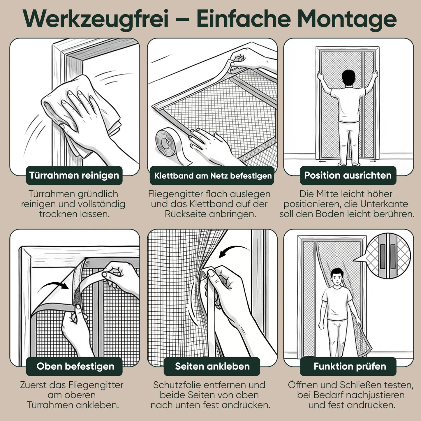 Magnetischer Insektenfliegengittervorhang, seitlich geöffnetes Design, Moskitonetz für Balkon und Schiebetüren, einfache Installation ohne Bohren, geeignet für Balkontüren, Kellertüren und Terrassentüren.