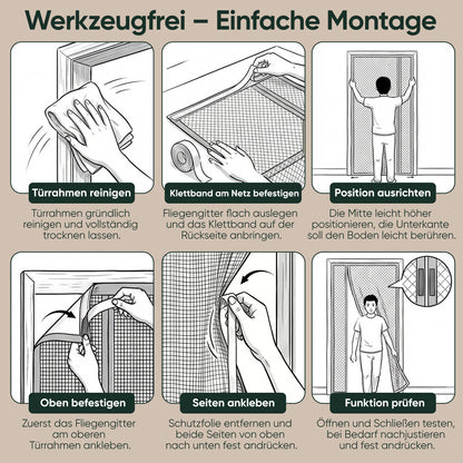 Magnetischer Insektenfliegengittervorhang, seitlich geöffnetes Design, Moskitonetz für Balkon und Schiebetüren, einfache Installation ohne Bohren, geeignet für Balkontüren, Kellertüren und Terrassentüren.