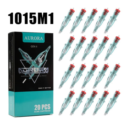 20 Stück/Box Aurora 10 Serie Tätowiernadeln, superstarker Nadeldraht aus Stahl, langfristige Nutzung ohne Abstumpfen, große Tintenkapazität, durchsichtig für einfache Beobachtung, geeignet für Tätowierer  Anfänger, Tattoo-Zubehör, Körperkunst-Design
