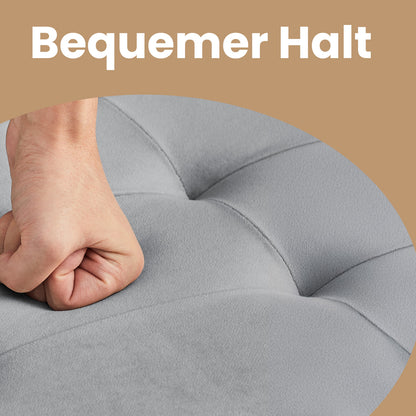 Sitzhocker mit Stauraum, Hocker Samt, klappbarer Fußhocker, Aufbewahrungsbox mit Deckel, für Eingangsbereich