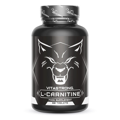 Vitastrong L-Carnitin 60 Tabletten | Nahrungsergänzungsmittel mit Acetyl-L-Carnitin 1000 mg pro Tablette, vegane Formel, glutenfrei
