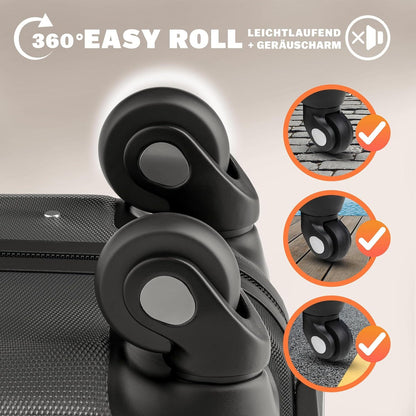 Monzana® Koffer Handgepäck ABS Hard Case 4 Rollen Teleskopgriff Zahlenschloss Kantenschutz Reisekoffer Hartschalenkoffer Rollkoffer Trolley L