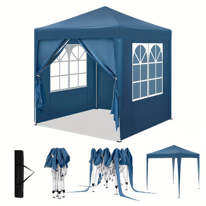 1 Stk. Pavillon, Klapppavillon, 2 x 2 Meter mit 4 Seitenwänden, Partyzelt, Strandmarkise, Outdoor Garten Pergola, UV-Schutz 50+, Höhenverstellbar, mit Tragetasche, Einfach zu verstauen und zu transportieren, Robuste Struktur, Geeignet für verschiedene Anl