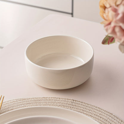 12-teiliges weißes Porzellan-Dinner-Set, Teller- und Schüssel-Set, für 4 Personen