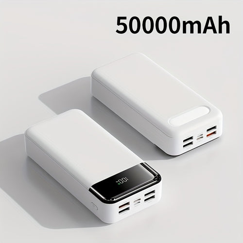 Große 50000mAh Powerbank mit superschnellem Aufladen, Leuchtdioden-Anzeige, Typ-C/USB/Micro-Schnittstelle, geeignet zum Aufladen von Mobiltelefonen/Android-Elektronikgeräten, abnehmbare Notfall-Akku-Backup-Powerbank für den Außenbereich