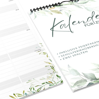 Planer für Zwei (Wandkalender 2026 mit 2 Spalten im A4 Format) - Partnerkalender für Paar - Paarkalender mit zwei Spalten - Kalender zum Aufhängen für zwei Personen (ganzes Jahr)