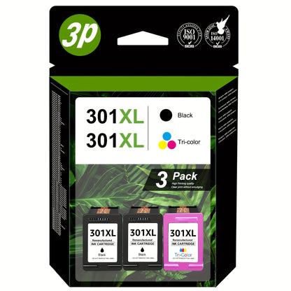 301XL Schwarz- & Dreifarbige Tintenpatronen-Ersatz für HP 301XL Funktioniert mit HP DeskJet 1000 1050 1055 1056 1510 1513 1517 2000 2050 2510 2540 OfficeJet 2620 2622 Envy 4500 4502 5530 5532 Drucker