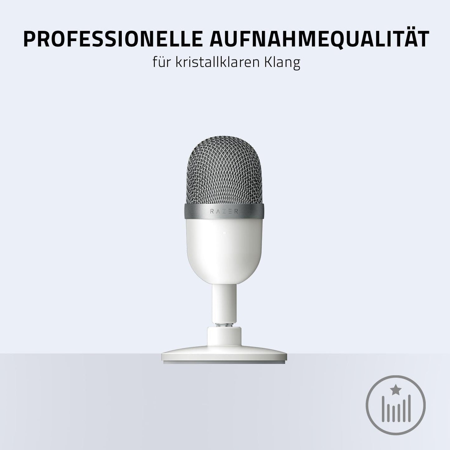 Originale Razer Seiren Mini - USB Kondensator-Mikrofon für Streaming (Kompakt mit Supernieren-Richtcharakteristik, neigbarer Ständer, Integrierter Schockdämpfer) Weiß