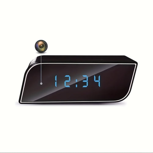 Smarte rechteckige Uhr-Kamera, WLAN 1080P Drahtlose Kamera mit Nachtsicht, Bewegungserkennung und Fernansicht, Baby-/Alten-/Haustierpflege Nanny-Kamera, Heim-Innenraumsicherheit, Desktop-Dekoration