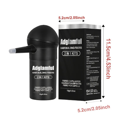 Haarfärbe-Massefaserpulver-Nachfüll-Set mit passender Düse, verdicktes Faserpulver, multifunktionales Haarfärbe-Nachfüllpulver, Haaransatz-Auffüllpulver, füllt dünnes oder spärliches Haar, geeignet für Männer  Frauen, Halloween/Weihnachten/Cosplay