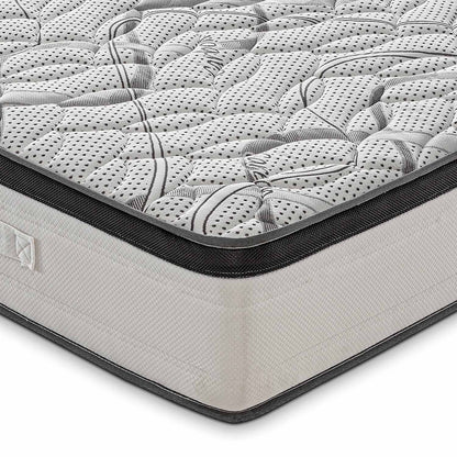 ROYAL DELUXE Matratze mit ERINNERUNGSEFECT - Hochdichtes HR-Schaum - 100% orthopädisch hergestellt in Italien - Bezug mit CARBONIO Entspannungseffekt