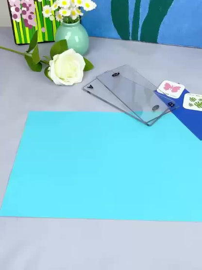 5 Farben Craft Buddy Scrapbook Stanz- und Prägemaschine/1 Set A&B Acryl Schneidepads für Scrapbooking Papier Bastelarbeiten Schneidemaschine Werkzeug - PE Material, Batterielos
