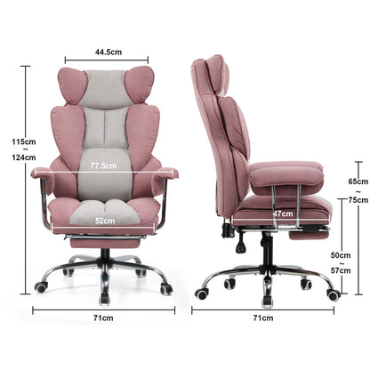 Gaming Stuhl, Gamer Stuhl, Ergonomischer Bürostuhl mit Fußstütze, Stoffoberfläche, Federsitzkissen, Gaming Chair Gepolstert, Gaming Sessel 150kg Belastbarkeit