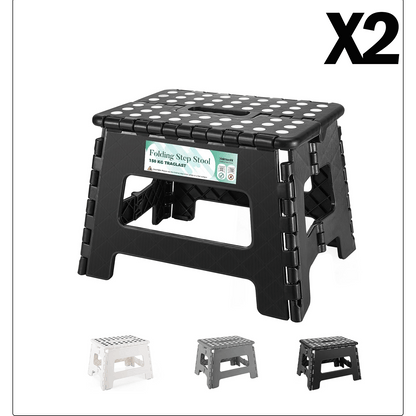 9 Zoll (ca. 23 cm) Kunststoff-Mehrzweckhocker für den Innenbereich, erhältlich als 1 Stück oder 2 Stück für Erwachsene, rutschfest für Küche, Badezimmer und Schlafzimmer – Tragkraft von bis zu 150 kg